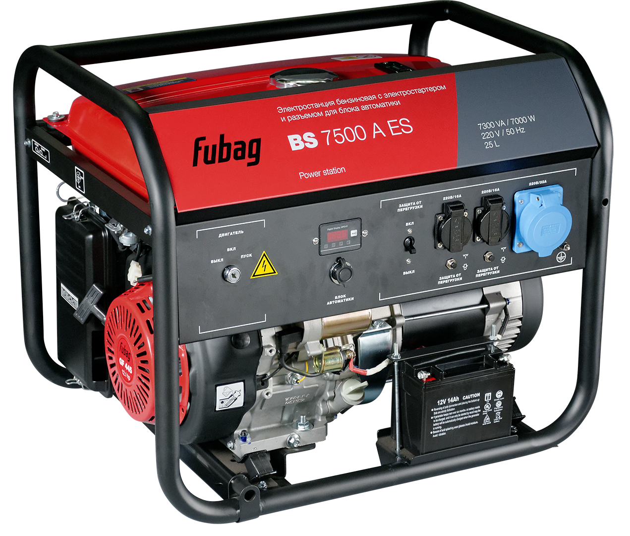 Генератор бензиновый FUBAG BS 7500 A ES с электростартером и коннектором автоматики - фото