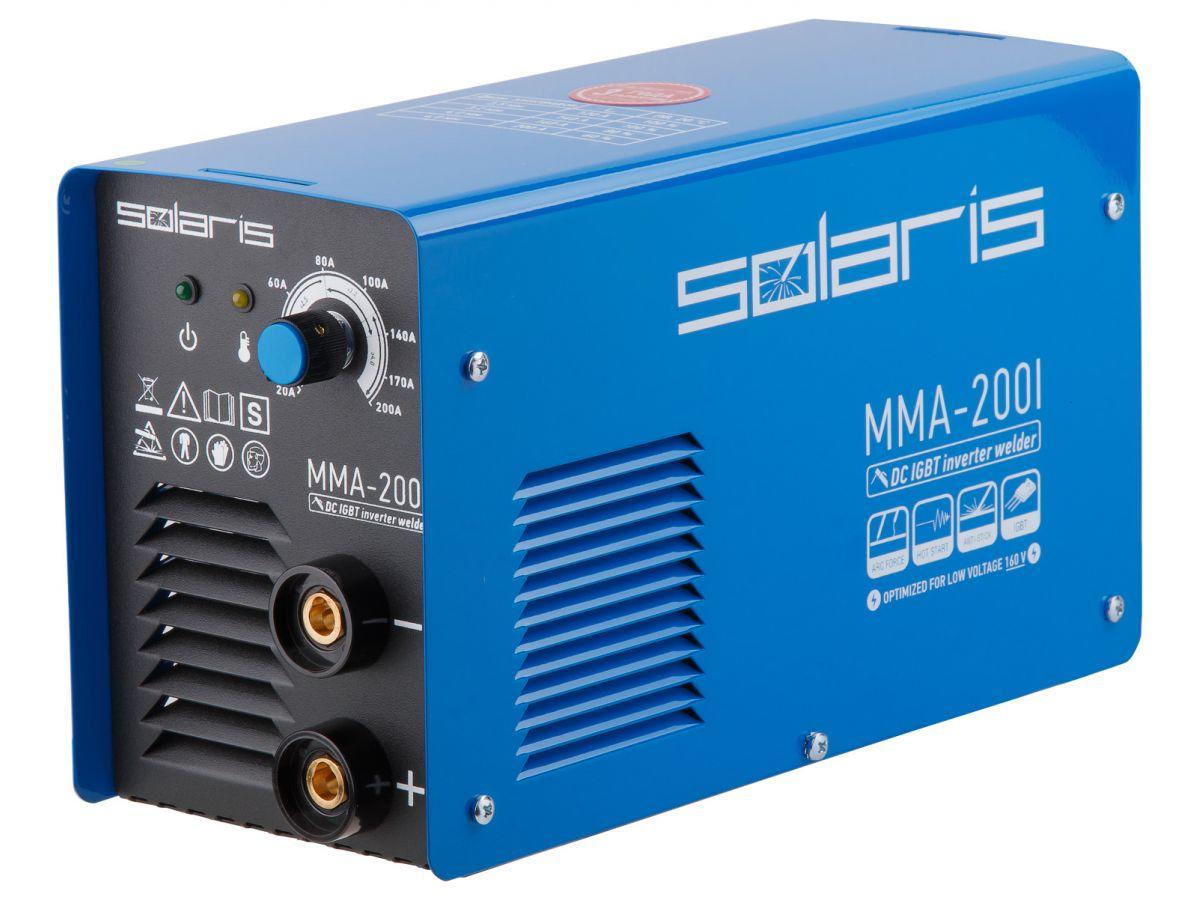 Инвертор сварочный SOLARIS MMA-200I (230В; 20-200 А; 70В; электроды диам. 1.6-4.0 мм; вес 3.4 кг) (MMA-200I) - фото2