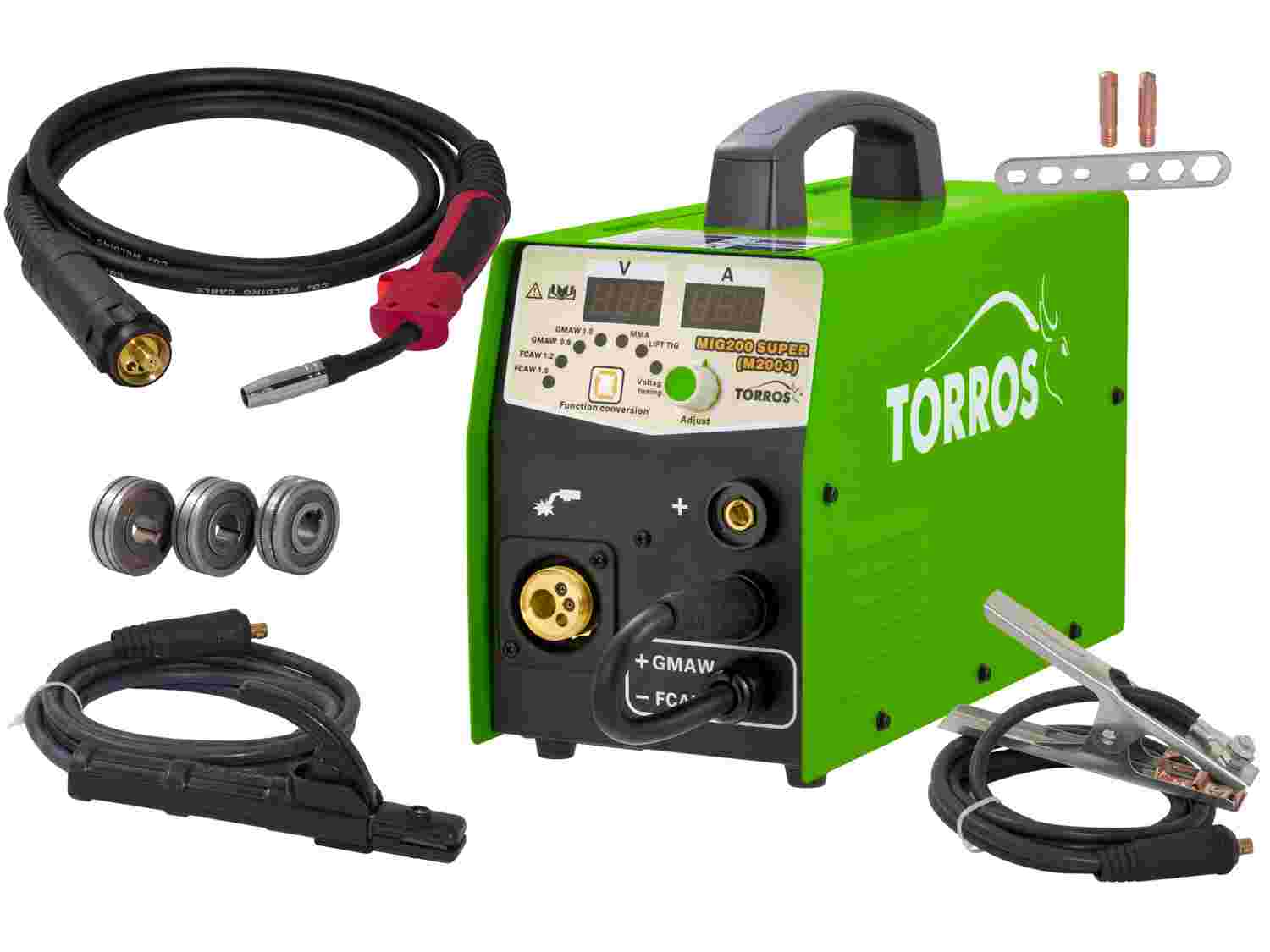 Полуавтомат сварочный инверторный TORROS MIG-200 SUPER (M2003) , арт.102Т012002, 220В