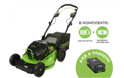 Газонокосилка аккумуляторная Greenworks GC82LM51SP2 2515907UB (с 1-им АКБ 5 Ah) + АКБ 5Ач в подарок - фото