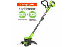 Триммер аккумуляторный Greenworks G24LT301K4 2113207UB (с 1-им АКБ) - фото