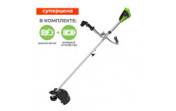 Триммер аккумуляторный Greenworks GD40BCBK4 2105707UB (с 1-им АКБ 4 Ач) (в комплекте АКБ 5АЧ + ЗУ) - фото