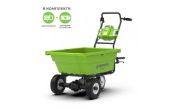 Аккумуляторная садовая тележка Greenworks G40GCK4 40В (в комплекте АКБ + ЗУ) - фото