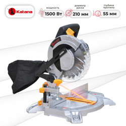 Торцовочная пила KATANA HD line MS2000 (1500 Вт, 210х30 мм,глуб. до 55 мм,шир.до 120 мм, вес 6.9 кг) Артикул: KMS2000.00 - фото