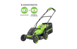 Аккумуляторная газонокосилка Greenworks GD40LM361K4 40В (в комплекте АКБ 4А/ч + ЗУ) - фото