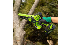 Мини-пила цепная аккумуляторная Greenworks G24MCS10K4 24В (в комплекте АКБ 4А/ч + ЗУ) - фото2