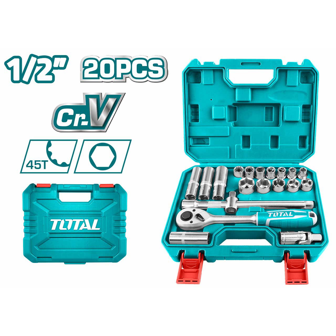 Набор инструментов TOTAL THT121201 (20 предметов) - фото2