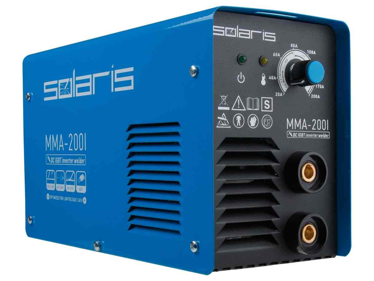 Инвертор сварочный SOLARIS MMA-200I (230В; 20-200 А; 70В; электроды диам. 1.6-4.0 мм; вес 3.4 кг) (MMA-200I)